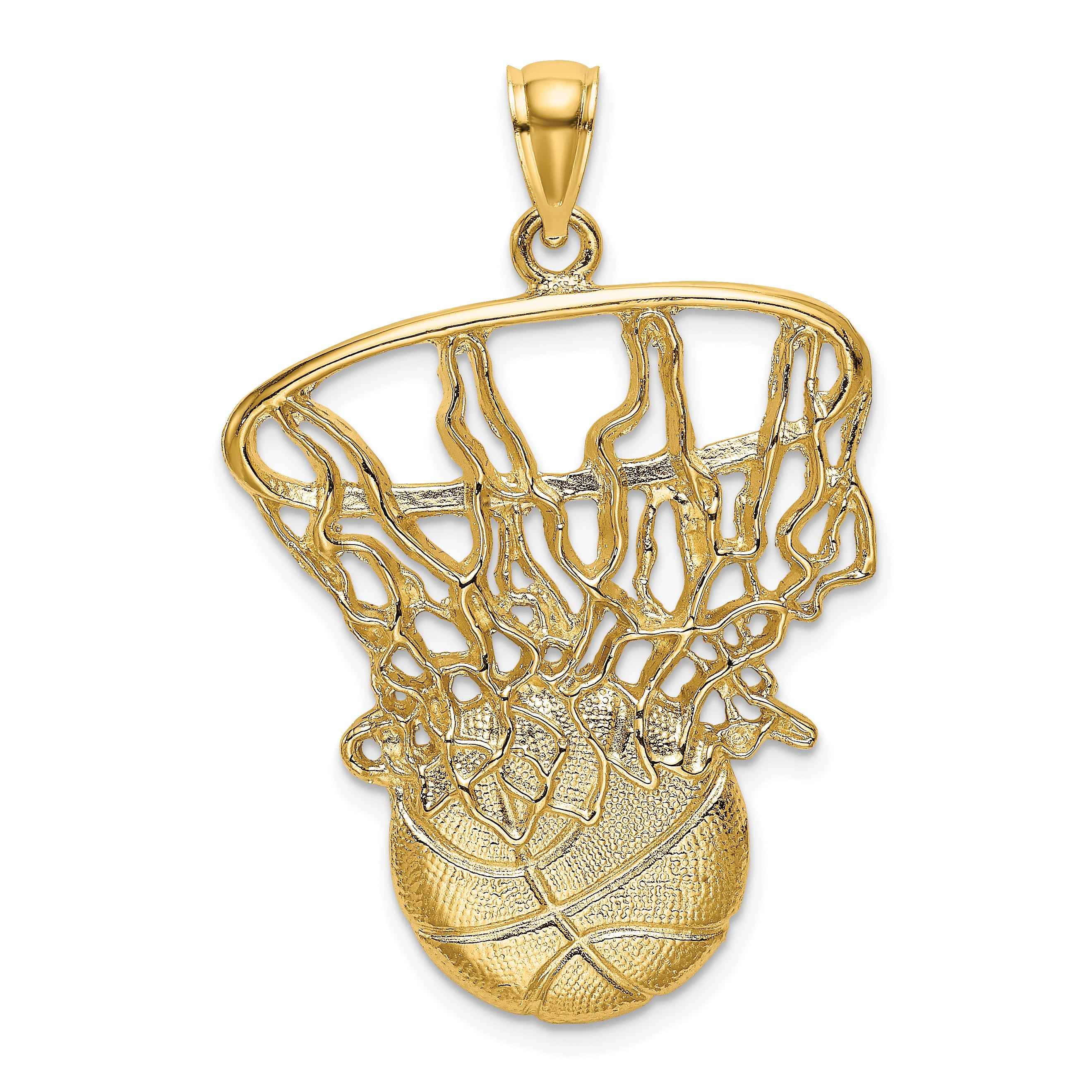 14K Swoosh Basketball and Net Charm