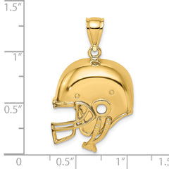 14K 2-D Polished Football Helmet Charm