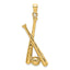 Baseball Bats & Ball Charm in 14K Yellow Gold, 33.2mm Textured - Sophia Jewelers