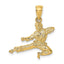 Karate Man Pendant in 14K Yellow Gold, 24mm Textured - Sophia Jewelers