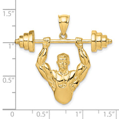 14K Bodybuilder Pendant