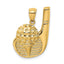Golf Club and Ball on Tee Charm in 14K Yellow Gold, 25mm Textured - Sophia Jewelers