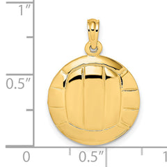 14K 2-D Polished Volleyball Charm