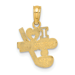 14K I HEART GOLF Club and Ball Charm
