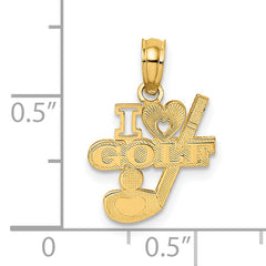14K I HEART GOLF Club and Ball Charm