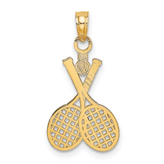 14K Double Tennis Racket w/ Ball Charm