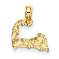 14K CAPE COD Map Charm
