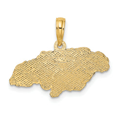 14K Textured JAMAICA Map Charm