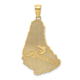 14K Textured BARBADOS Map Charm
