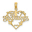 #1 Grandma Script Heart Charm in 14K Yellow Gold, 20mm - Sophia Jewelers