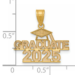 14K Polished GRADUATE 2025 Under Cap Charm