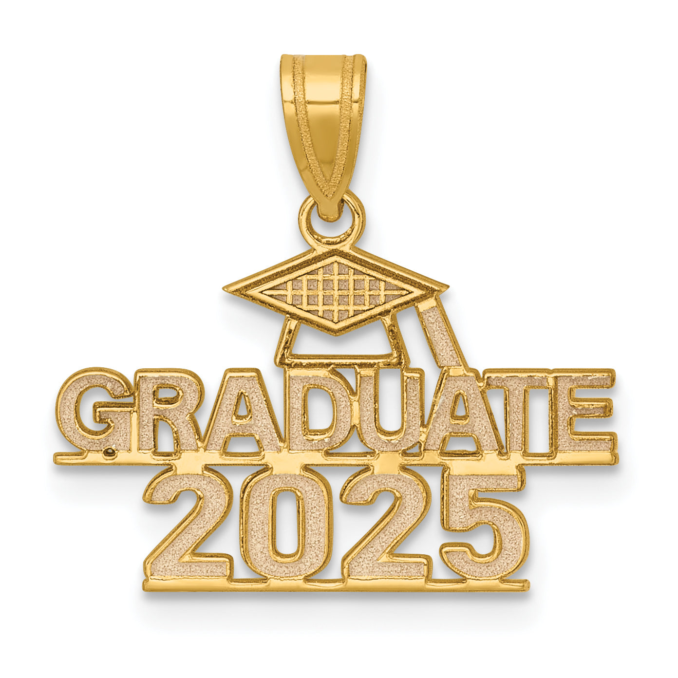 14K Polished GRADUATE 2025 Under Cap Charm