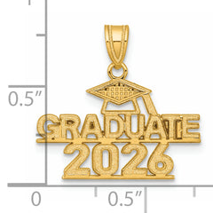 14K Polished GRADUATE 2026 Under Cap Charm