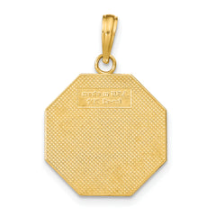 14k Polished I'LL NEVER STOP LOVING YOU Stopsign Pendant