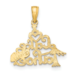 14K Polished I HEART LAKE TAHOE Charm