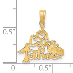 14K Polished I HEART LAKE TAHOE Charm