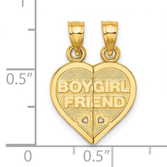 14K BOY/GIRL FRIEND Break-apart Heart Charm