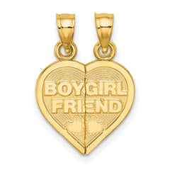 14K BOY/GIRL FRIEND Break-apart Heart Charm
