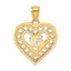 14K 15 in Cut-out Heart Charm - Sophia Jewelers