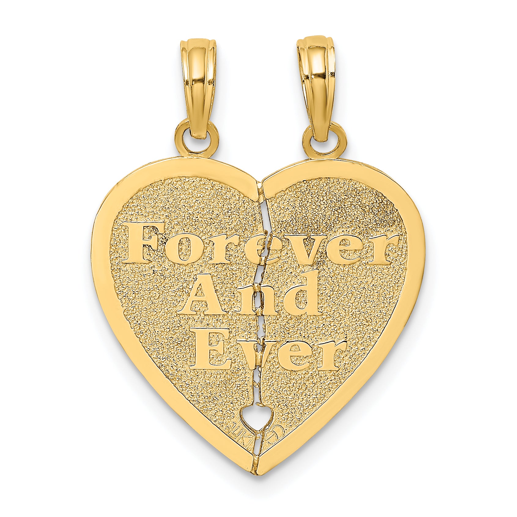 14k FOREVER AND EVER Break-Apart Heart Charm