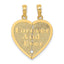 Forever and Ever / Friends Break-Apart Heart Charm in 14K Yellow Gold - Sophia Jewelers