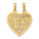 14k FOREVER AND EVER Break-Apart Heart Charm