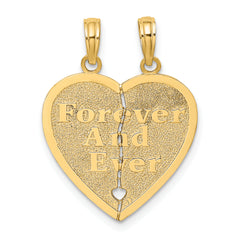 14k FOREVER AND EVER Break-Apart Heart Charm