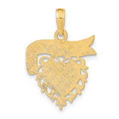 14K MOMMY'S GIRL In Heart w/Banner Charm