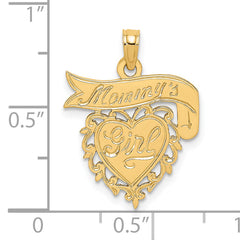 14K MOMMY'S GIRL In Heart w/Banner Charm