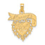 Mommy's Girl Heart with Banner Charm in 14K Yellow Gold, 22mm - Sophia Jewelers