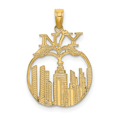 14K New York Skyline in Apple Charm