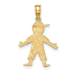 14K Boy w/ Baseball Cap Charm