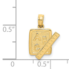 14K School Book and Ruler Charm