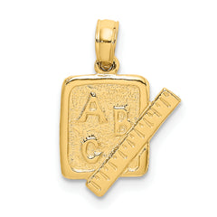 14K School Book and Ruler Charm