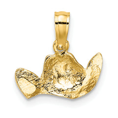 14k w/ Rhodium Cowboy Hat Charm