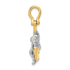 14K Two-Tone 3-D Anchor and Mermaid Charm
