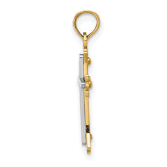 14k Two-tone Center Cross Charm