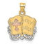 Open Holy Bible with Cross Charm in 14K Two-Tone Gold, 22mm - Sophia Jewelers