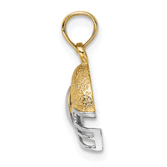 14k w/Rhodium Football Helmet Charm