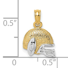 14k w/Rhodium Football Helmet Charm