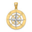 Nautical Compass Charm in 14K Two-Tone Gold, 29mm - Sophia Jewelers