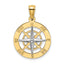 Nautical Compass Charm in 14K Two-Tone Gold, 26mm - Sophia Jewelers