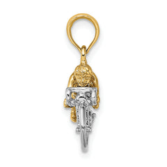 14K Two-Tone 3-D Bicycle With Rider Charm