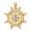 Ships Wheel & Nautical Compass Charm in 14K Two-Tone Gold, 30mm - Sophia Jewelers