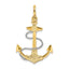 Anchor Charm in 14K Two-Tone Gold with Rope & Shackle Bail, 43mm - Sophia Jewelers