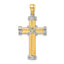 Cross Charm in 14K Two-Tone Gold, 38mm - Sophia Jewelers