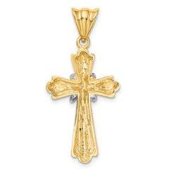 14K Two-Tone Polished Cross X Center Design Charm