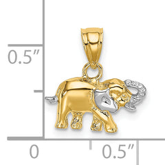 14k w/ Rhodium Small Elephant Charm