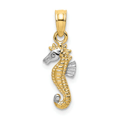 14K with White Rhodium Seahorse Charm