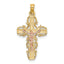 14k Two-Tone w/ Lace Trim Crucifix Charm